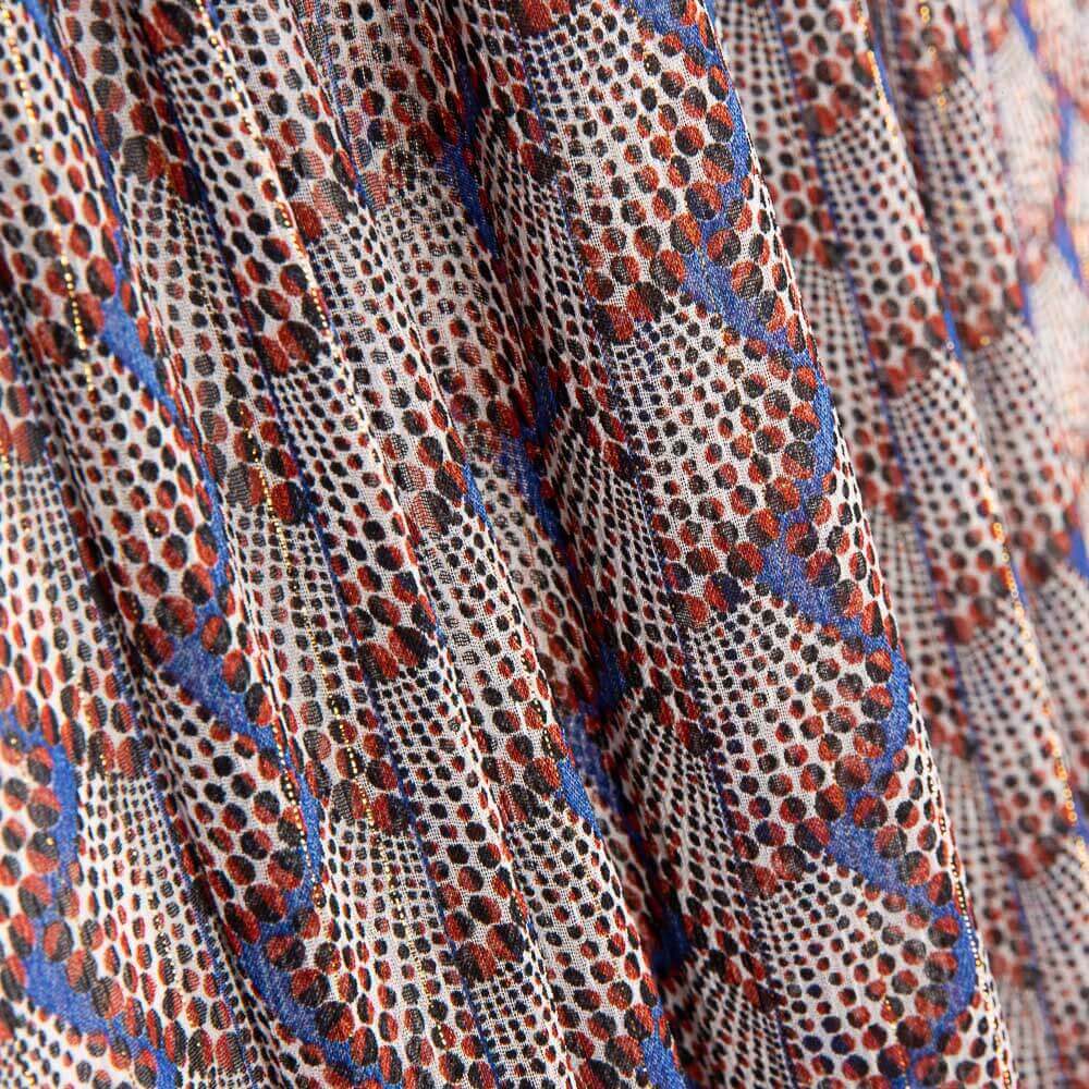 Gasa Lurex Abanico Azul - Ribes y Casals