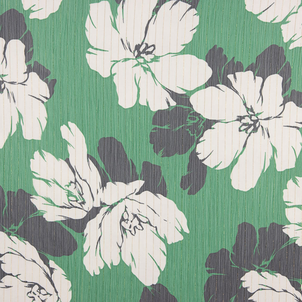 Gasa Lurex Maxi Flor Verde - Ribes y Casals