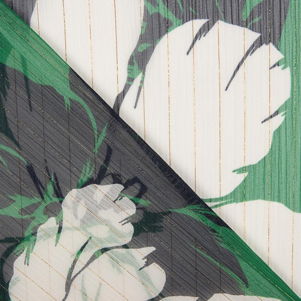 Retal Gasa Lurex Maxi Flor Verde 170x140 cm - Ribes y Casals