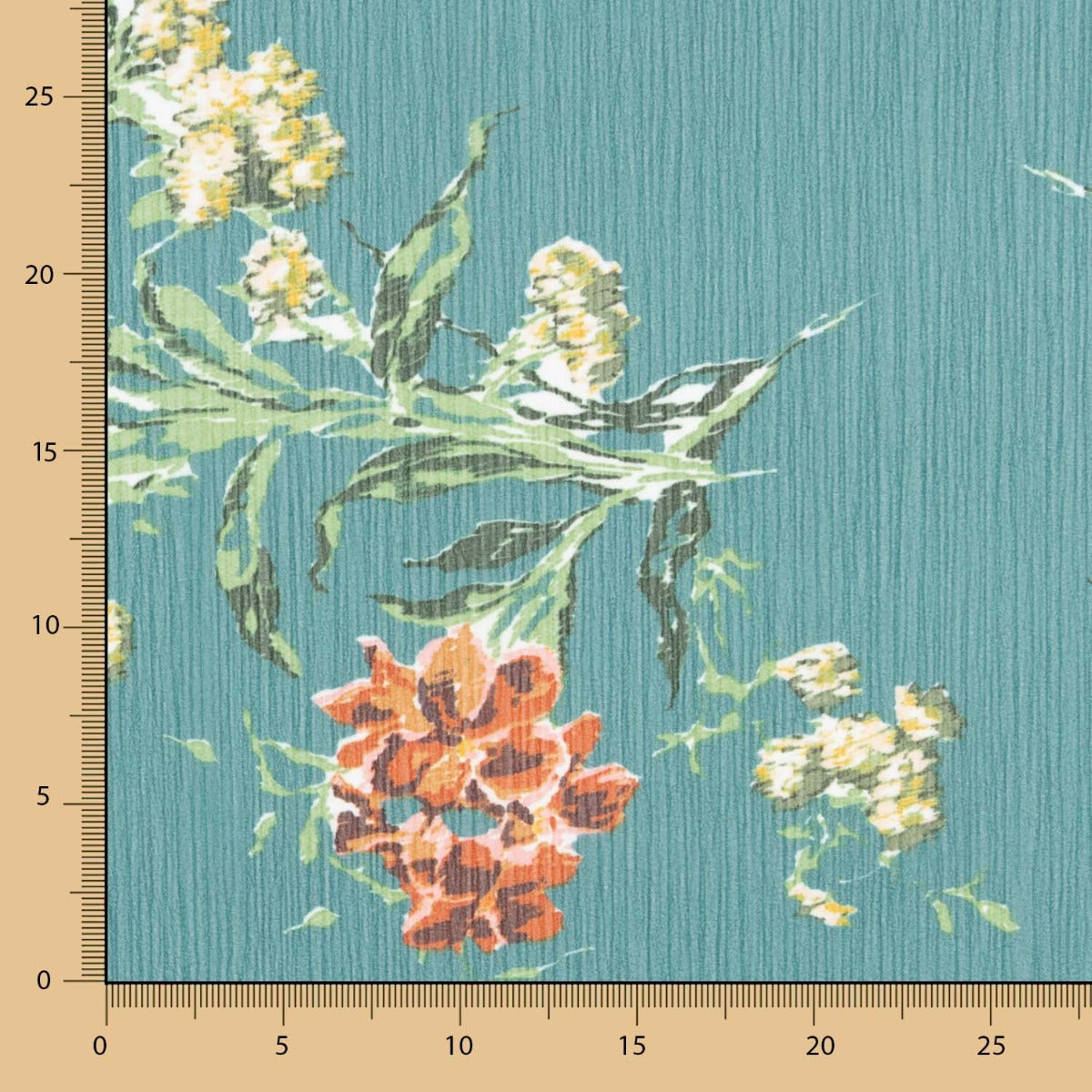 Gasa Poliéster Flor Verde Botella - Ribes y Casals