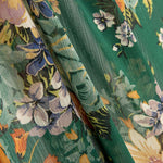 Gasa Poliéster Flor Jardín Verde - Ribes y Casals