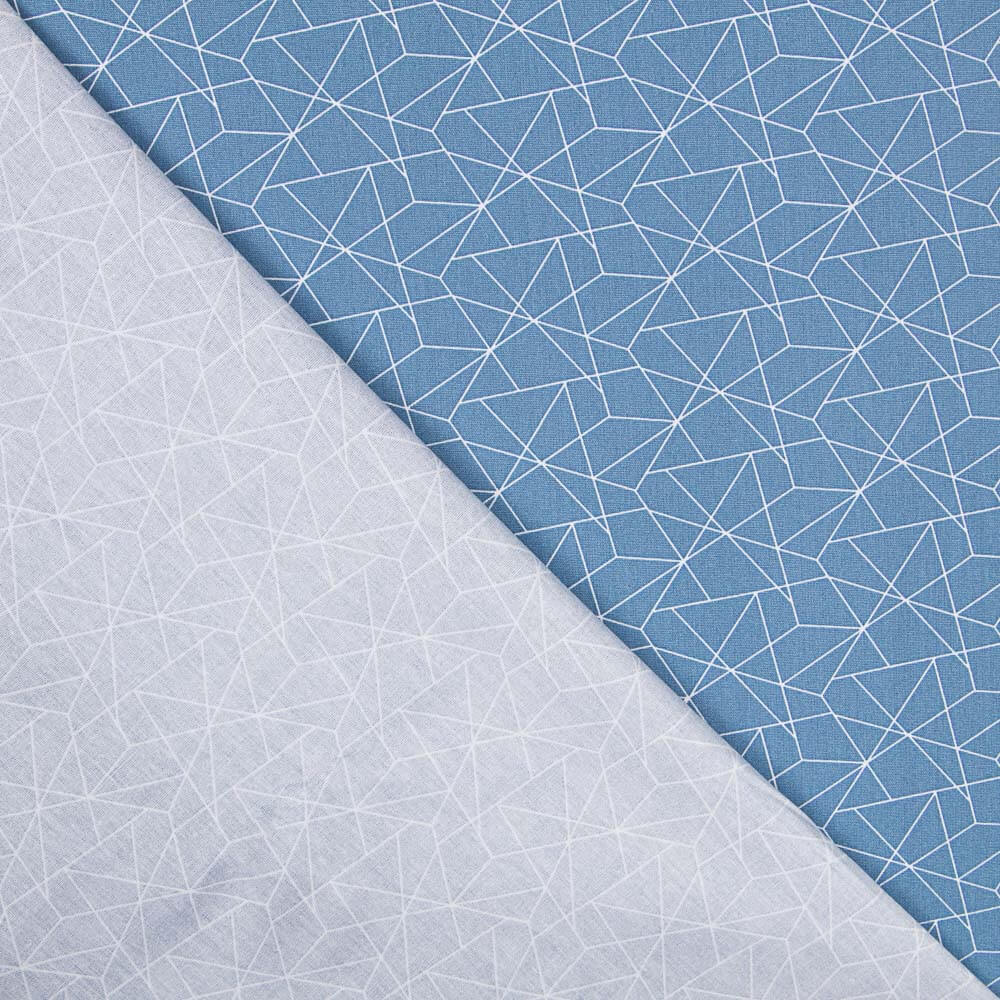 Popelín Pictograma Azul Denim - Ribes y Casals