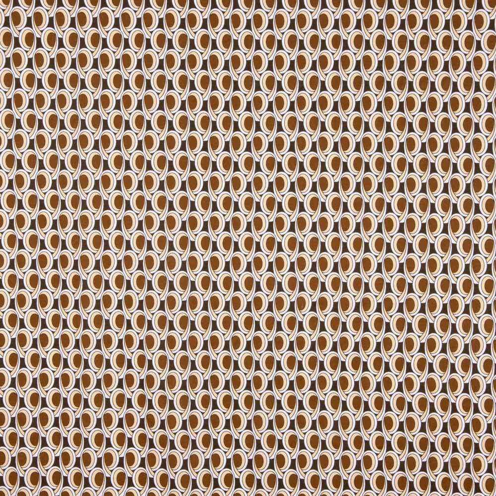 Popelín Algodón Geométrico Marrón - Ribes y Casals