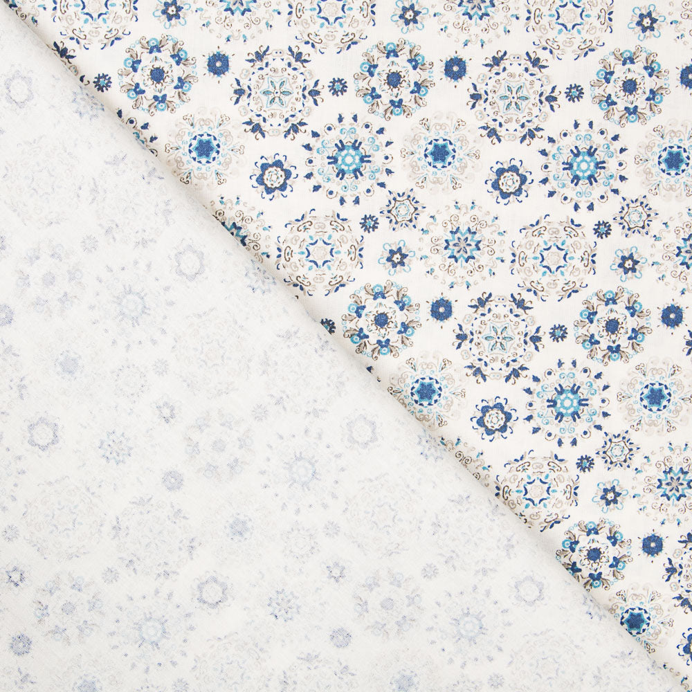 Retal Algodón Flor Sueño Azul 95x140 cm - Ribes y Casals