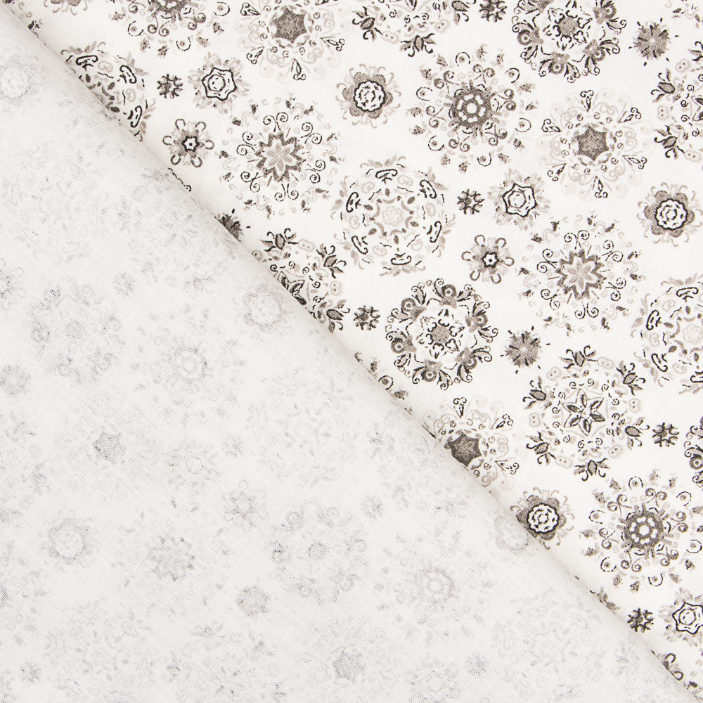 Algodón Flor Sueño Gris - Ribes y Casals