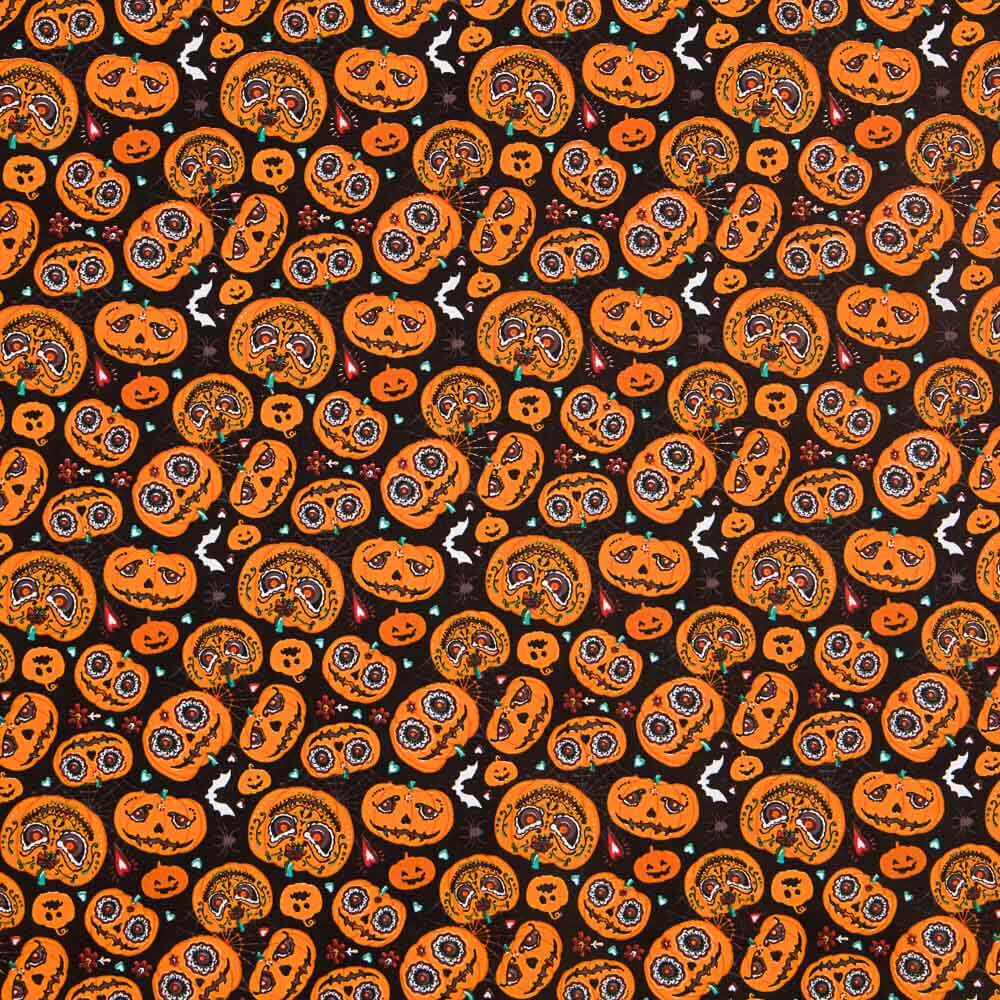 Retal Popelín Halloween Calabazas Oeko-Tex® 180x140 cm - Ribes y Casals