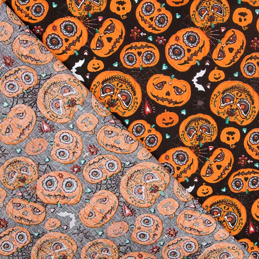 Retal Popelín Halloween Calabazas Oeko-Tex® 180x140 cm - Ribes y Casals