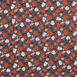 Popelín Halloween Calabazas Fantasma Gris Oeko-Tex® - Ribes y Casals