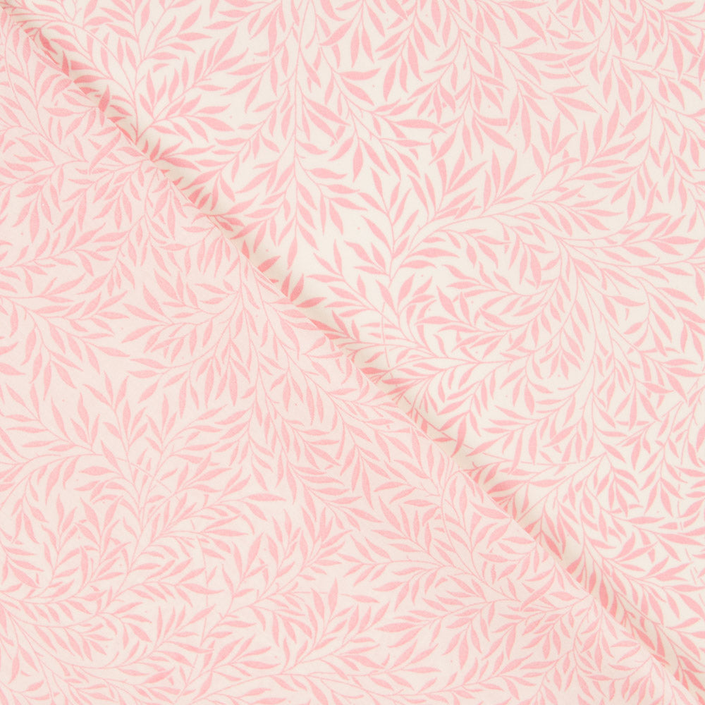 Tela Liberty Hojas Palma Rosa - Ribes y Casals