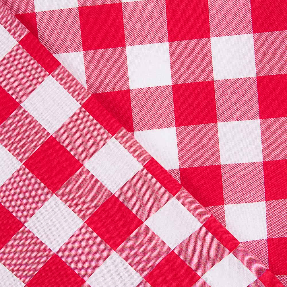 Tela Mantelería Cuadros Rojo 28mm - Ribes y Casals