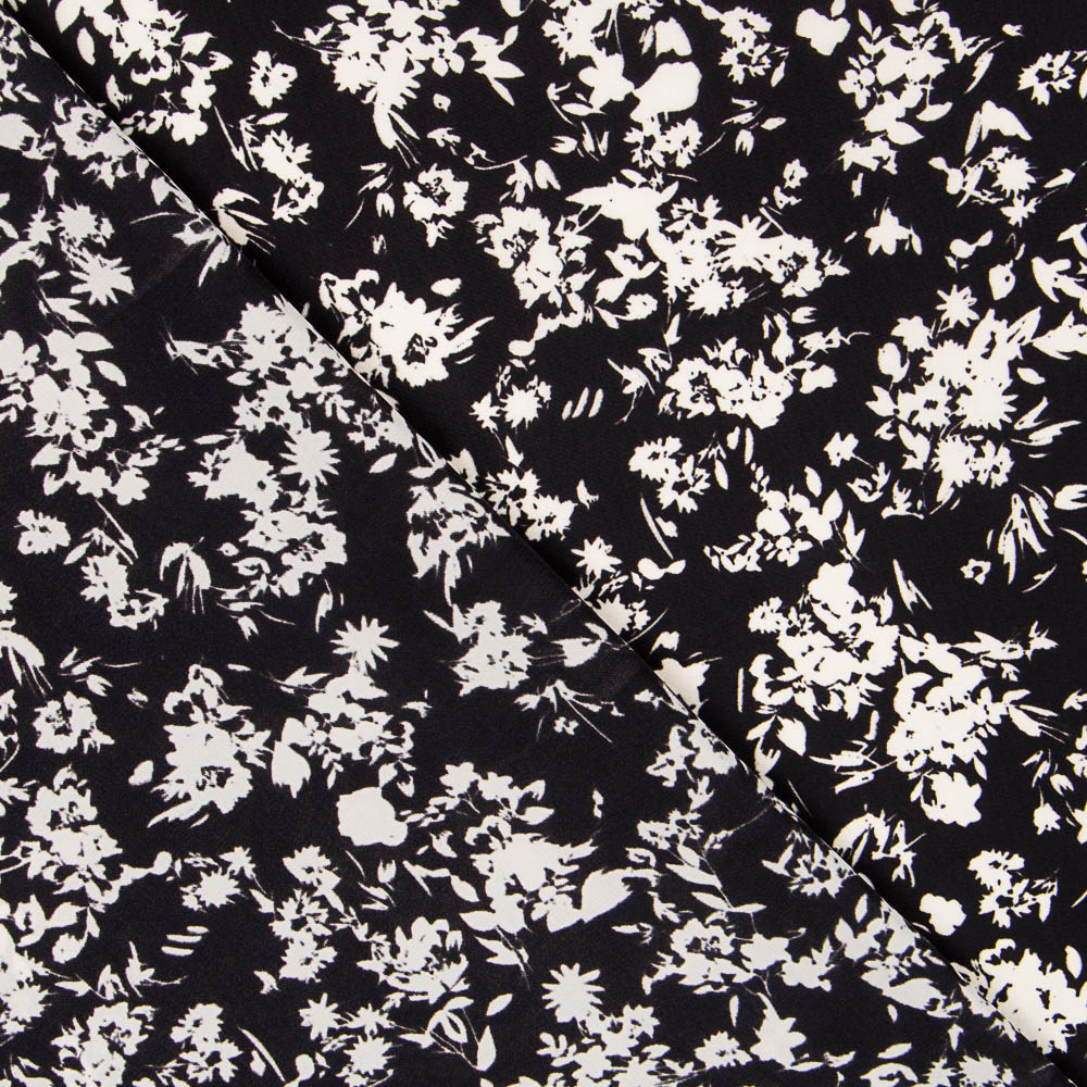 Tela Satén Fino Kimono Negro - Ribes y Casals