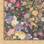 Gasa Poliéster Floral Negro - Ribes y Casals