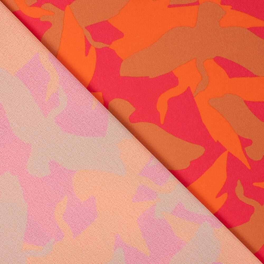 Georgette Poliéster Naranja Punch - Ribes y Casals