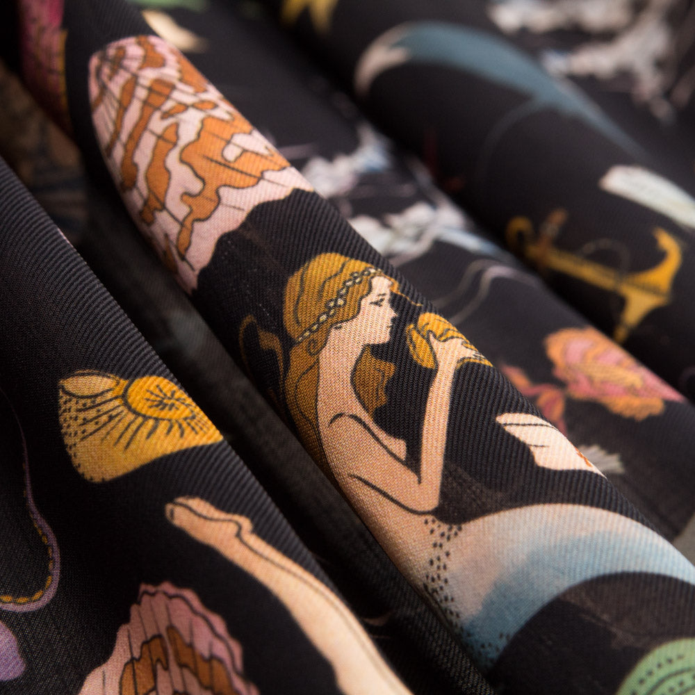 Tela Rústico Poliéster Sirena Marinas - Ribes y Casals