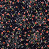 Crep Viscosa Lunar Rosetón Rojo - Ribes y Casals