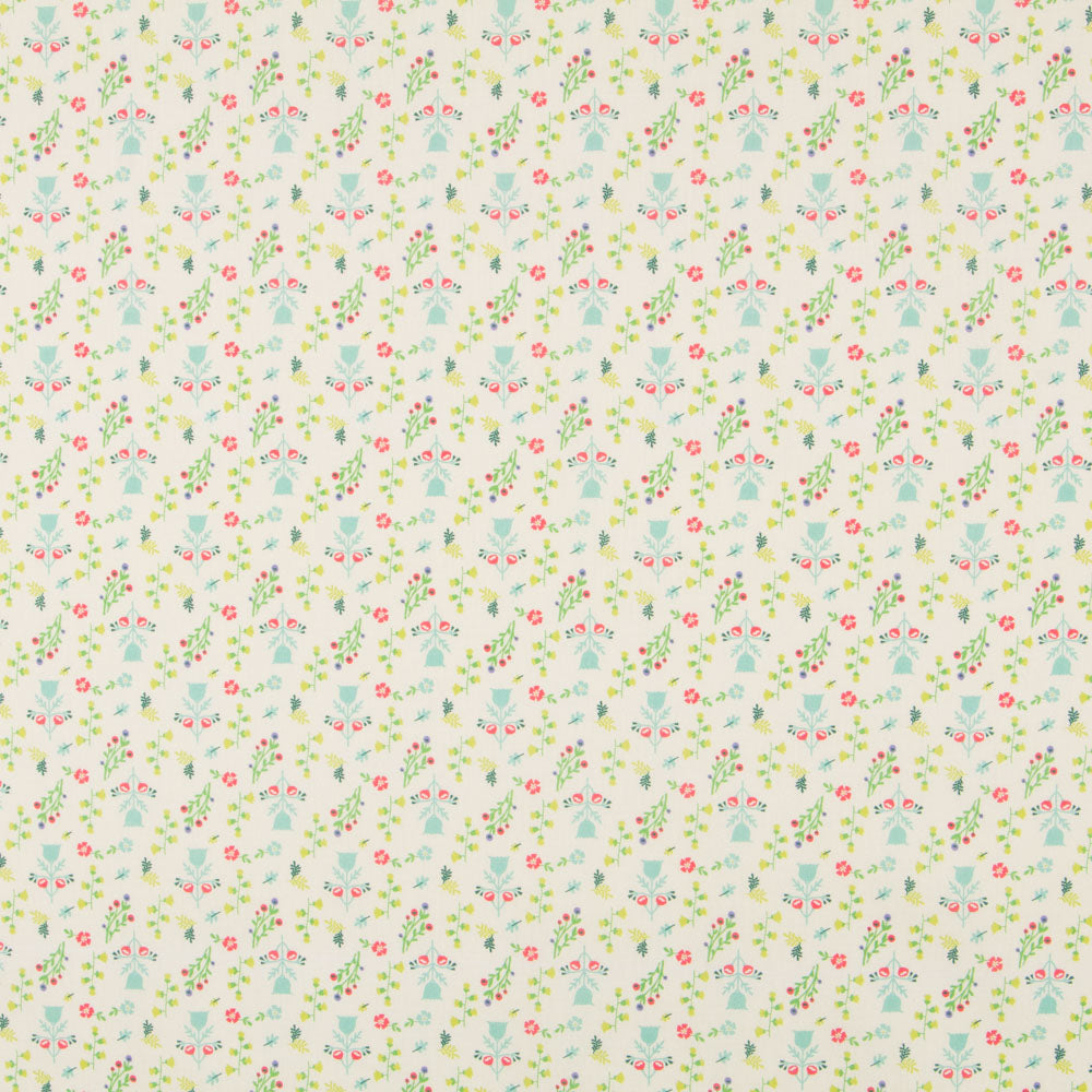 Algodón Popelín Ramos Verde - Ribes y Casals