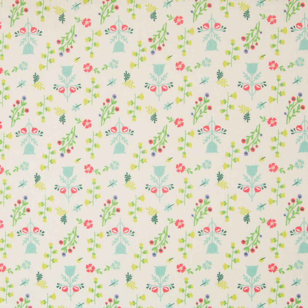 Algodón Popelín Ramos Verde - Ribes y Casals