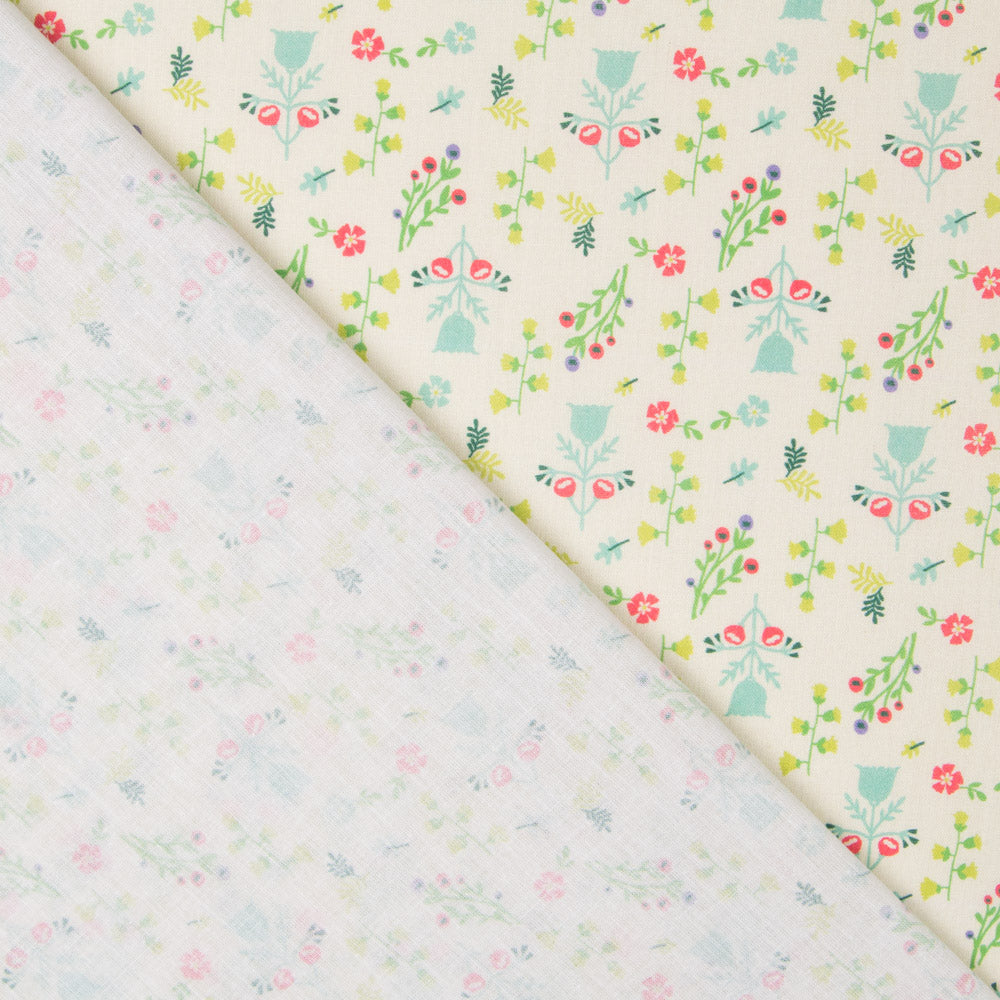 Algodón Popelín Ramos Verde - Ribes y Casals