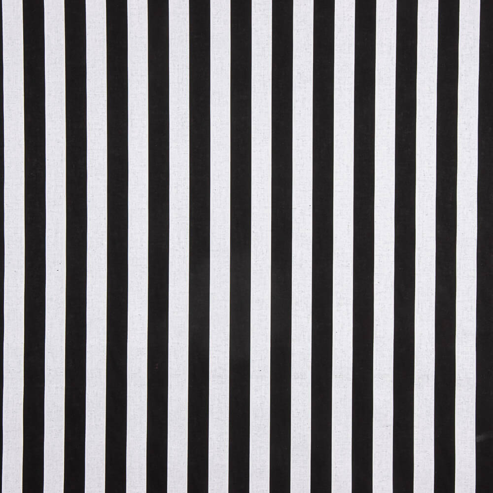 Popelín Hidrófugo Rayas Blanco Negro - Ribes y Casals