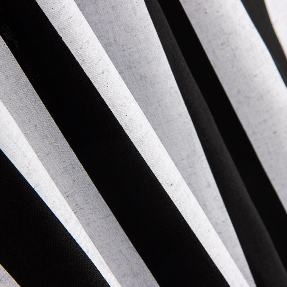 Popelín Hidrófugo Rayas Blanco Negro - Ribes y Casals