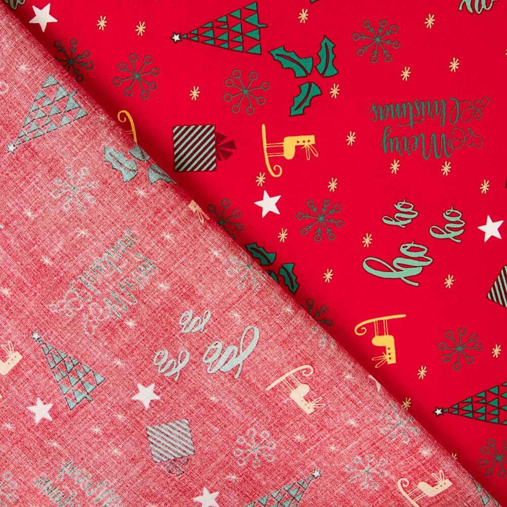 Algodón Navidad Merry Xmas Rojo - Ribes y Casals