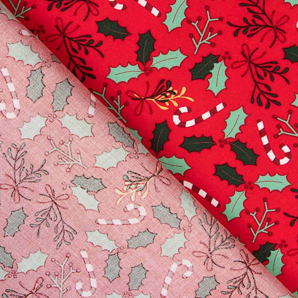 Algodón Navidad Bastón Caramelo Rojo - Ribes y Casals