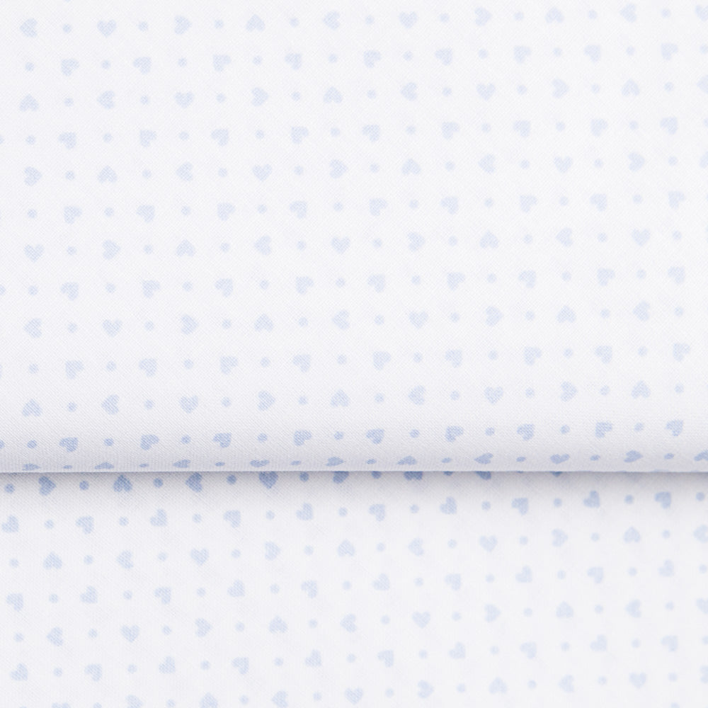 Tela Sábana Estampada Corazones Azul - Ribes y Casals