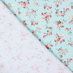 Tela Sábana Flores Verde Agua - Ribes y Casals