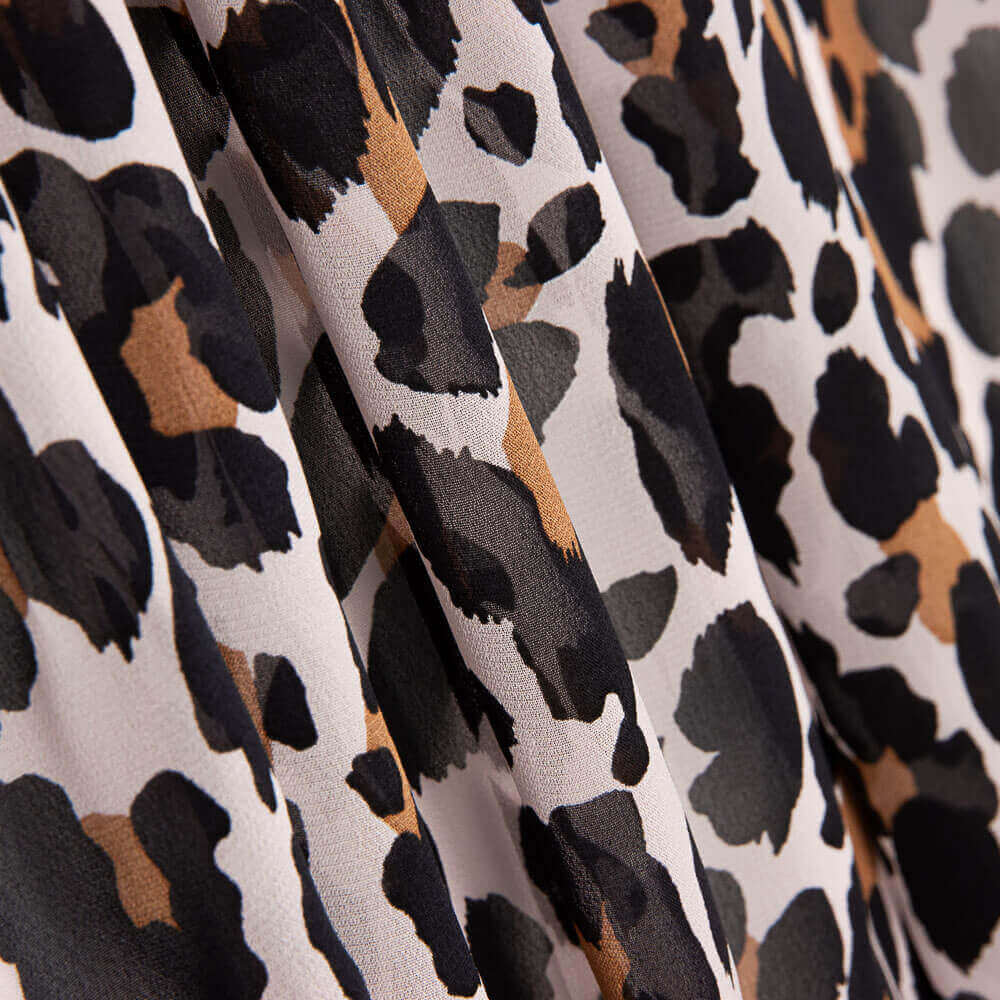 Gasa Poliéster Leopardo Rosa - Ribes y Casals