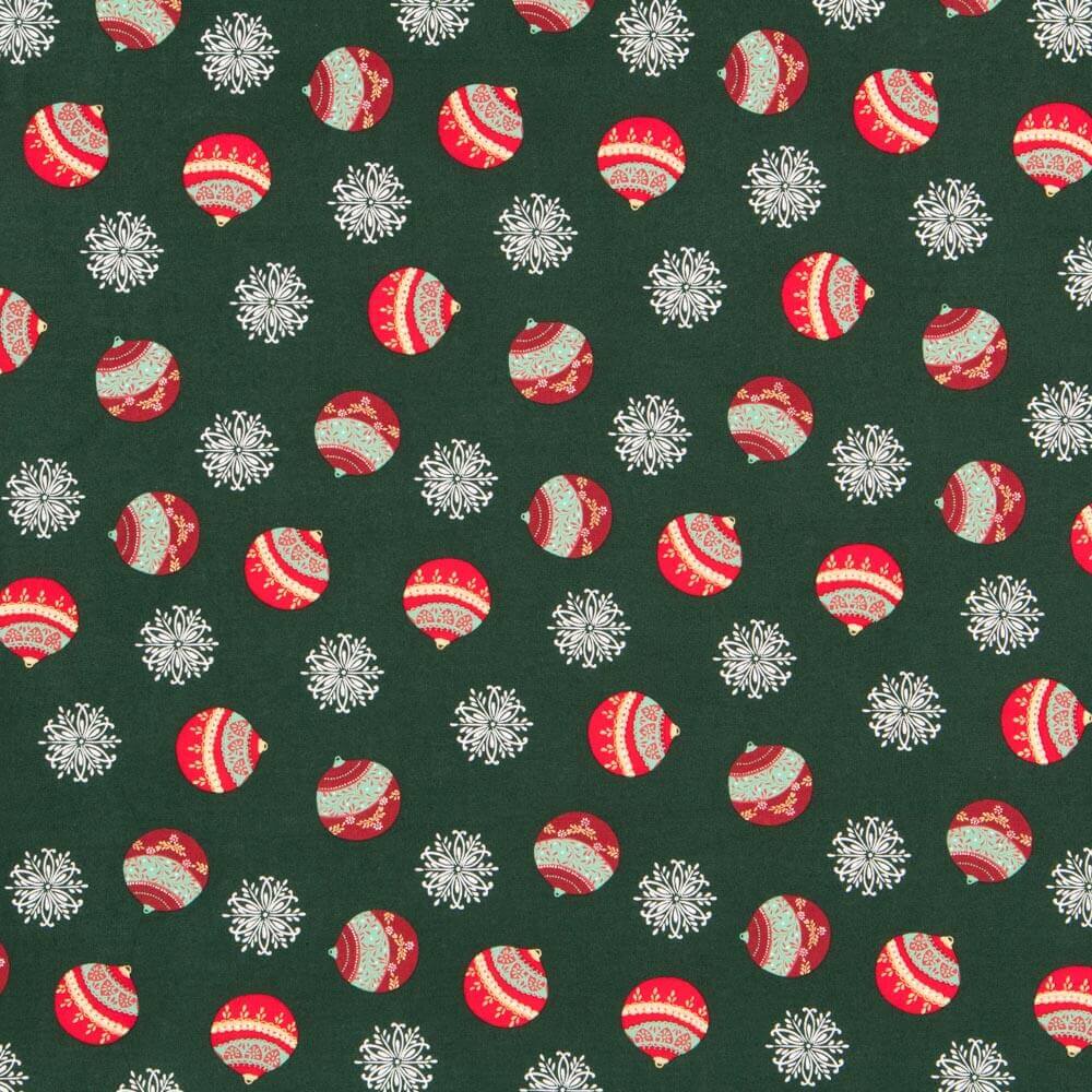 Algodón Navidad Bolas Verde - Ribes y Casals