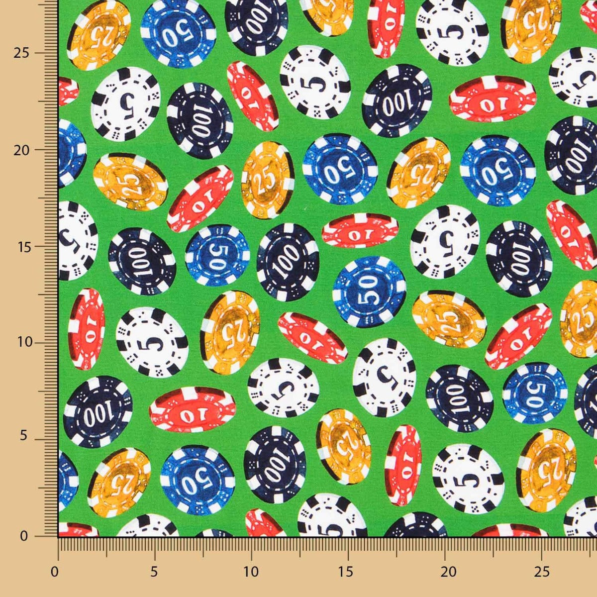 Retal Popelín Póker Verde 50x145 cm - Ribes y Casals