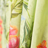 Jacquard Poliéster Flores Pistacho - Ribes y Casals