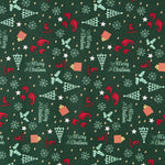 Algodón Navidad Merry Xmas Verde - Ribes y Casals