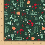 Algodón Navidad Merry Xmas Verde - Ribes y Casals