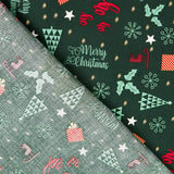 Algodón Navidad Merry Xmas Verde - Ribes y Casals