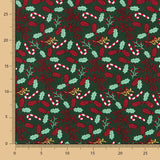 Algodón Navidad Bastón Caramelo Verde - Ribes y Casals