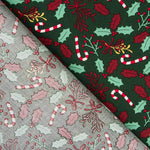 Algodón Navidad Bastón Caramelo Verde - Ribes y Casals