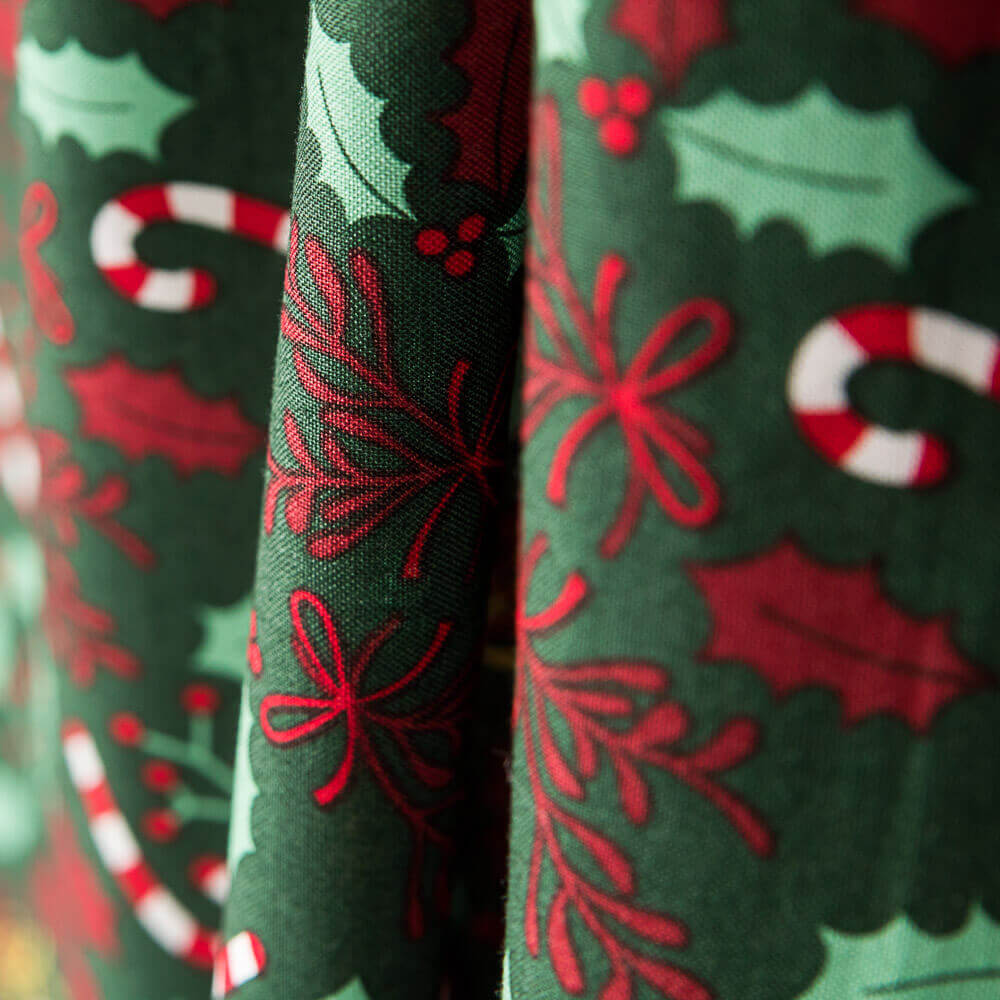 Algodón Navidad Bastón Caramelo Verde - Ribes y Casals