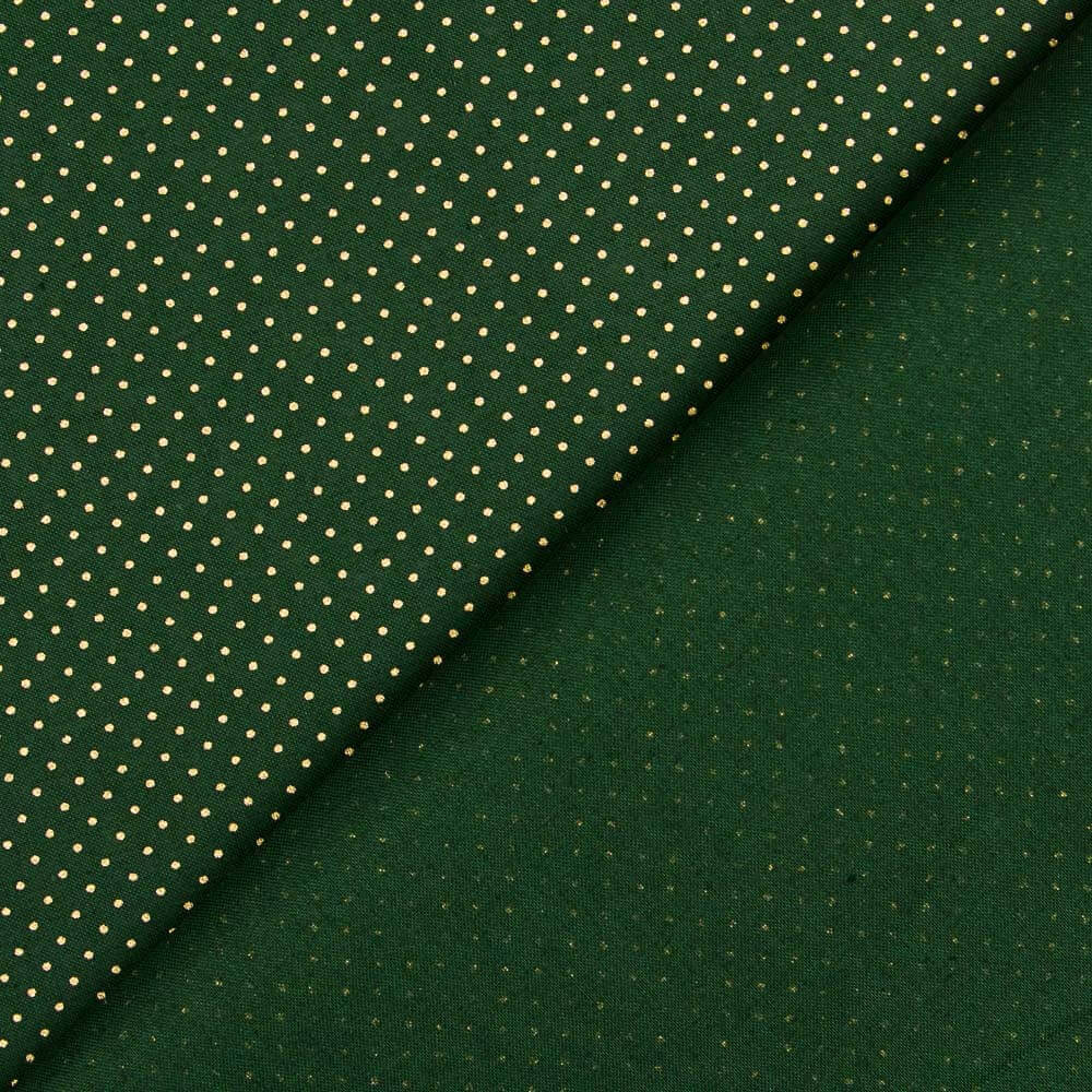 Retal Popelín Navidad Lunarcitos Oro Verde 160x140 cm - Ribes y Casals