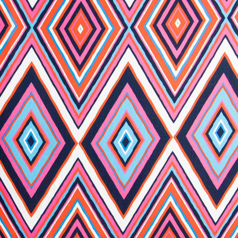 Tela Viscosa Zig Zag Fucsia - Ribes y Casals