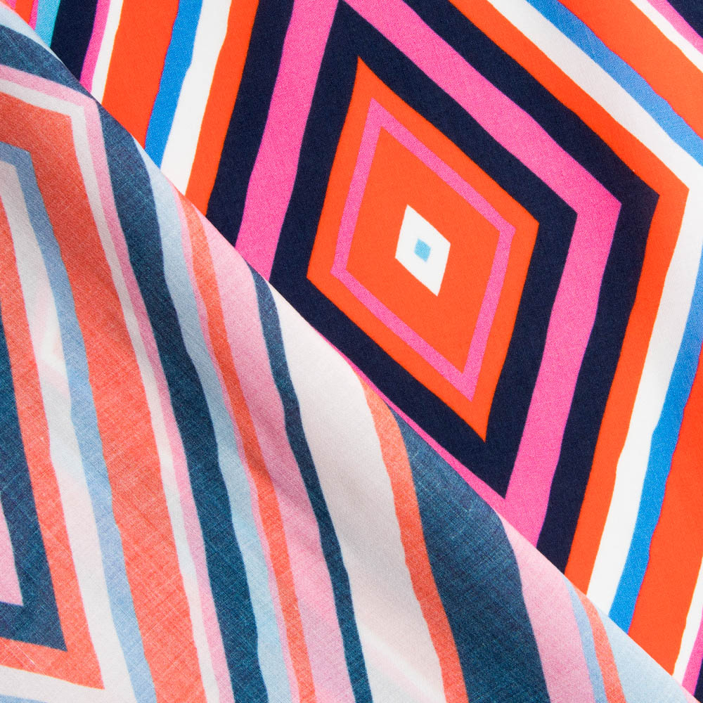 Tela Viscosa Zig Zag Fucsia - Ribes y Casals