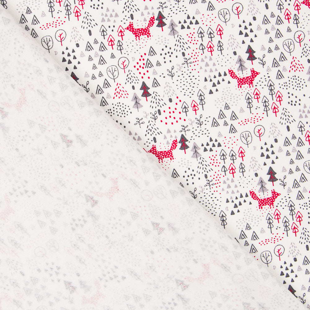 Viyela Estampada Lobos Roja - Ribes y Casals