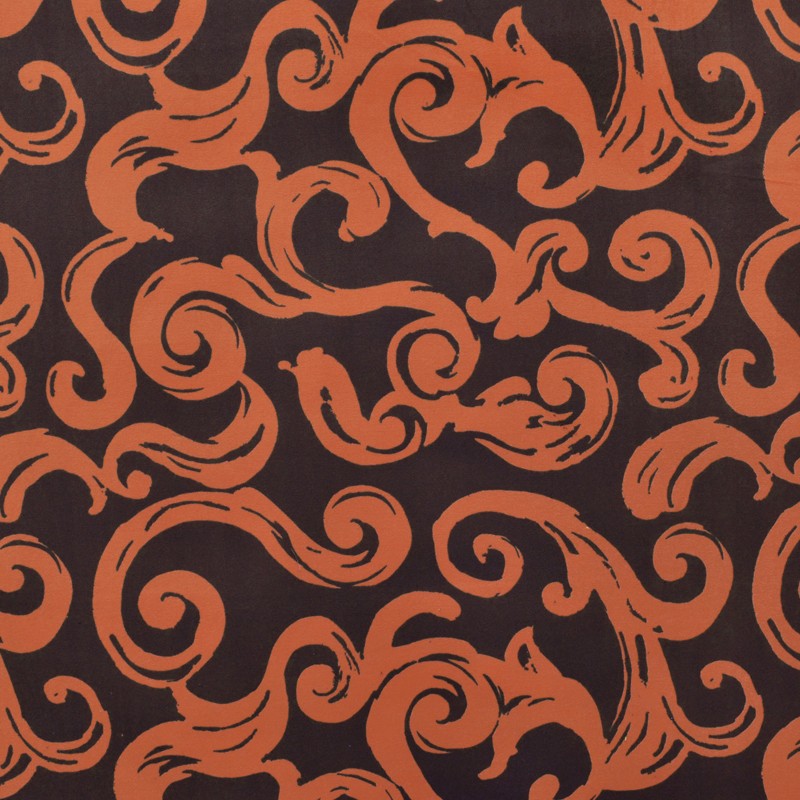 Terciopelo Estampado Espiral Naranja - Ribes y Casals