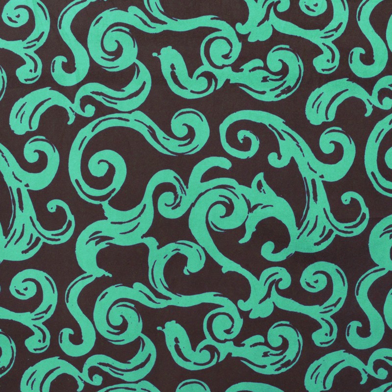 Terciopelo Estampado Espiral Turquesa - Ribes y Casals