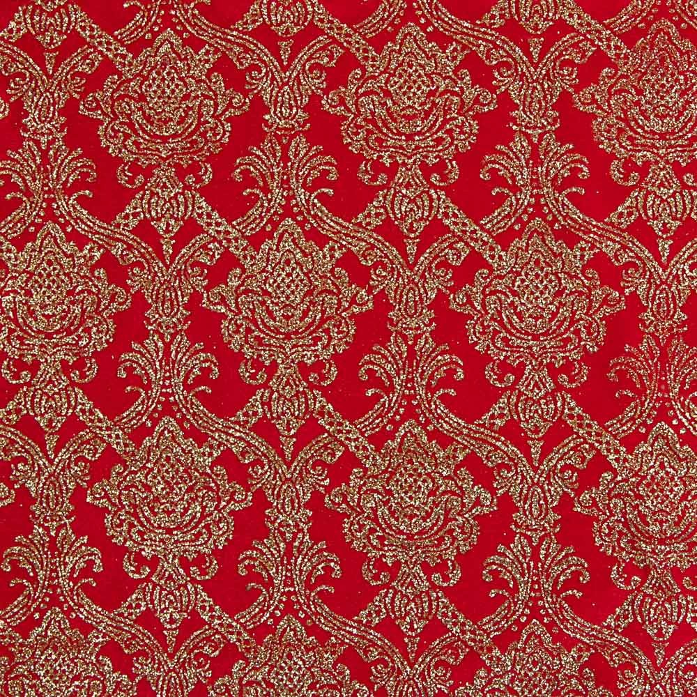 Terciopelo Fantasía Glitter Rojo - Ribes y Casals