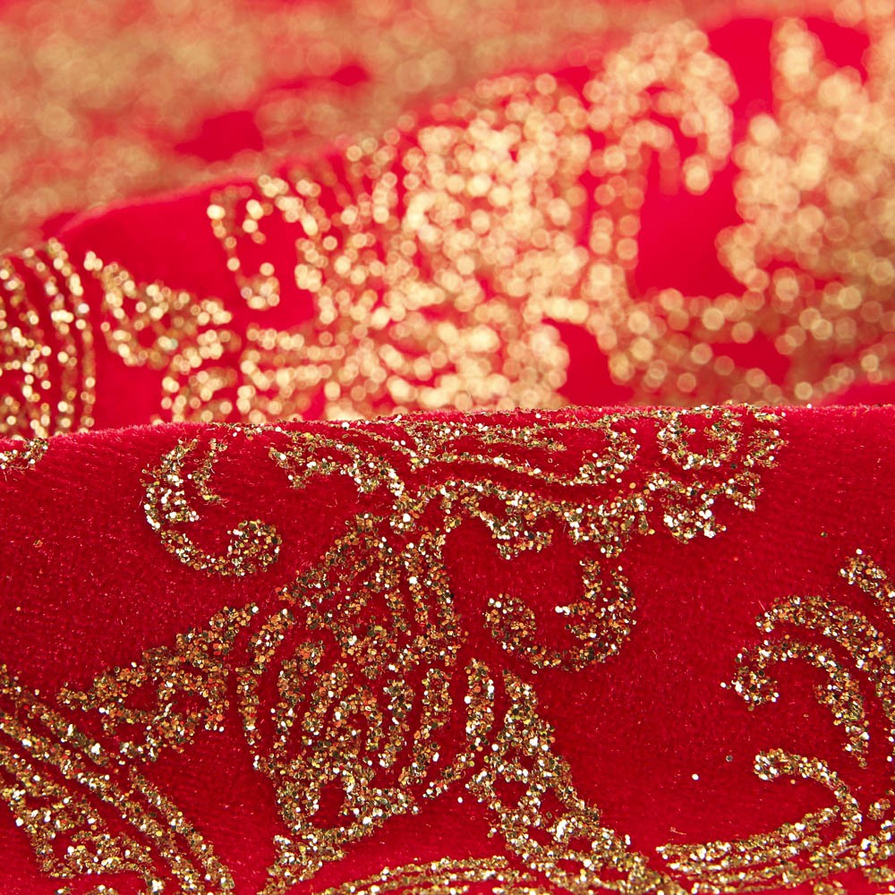Terciopelo Fantasía Glitter Rojo - Ribes y Casals