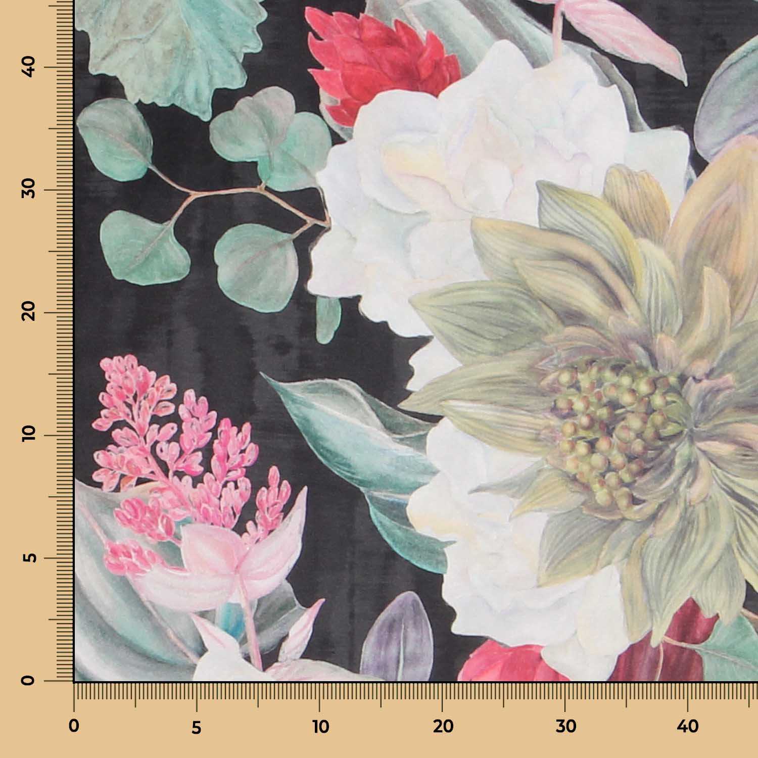 Terciopelo Tapiceria Tropical Negra - Ribes y Casals