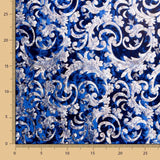 Terciopelo Spandex Brocado Azul - Ribes y Casals