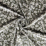 Terciopelo Lycra Floral Kaki - Ribes y Casals