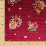 Terciopelo Moda Flores Granate - Ribes y Casals